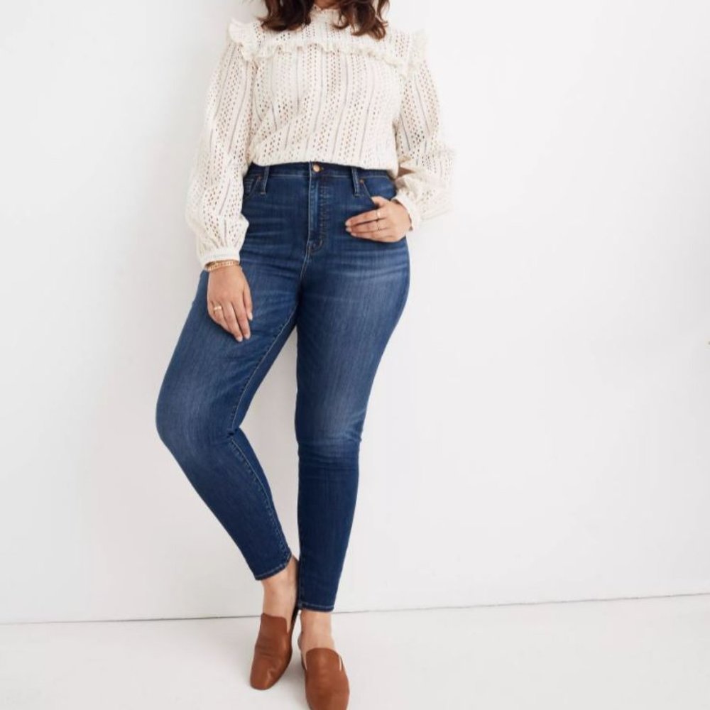MADEWELL Curvy High-Rise Skinny Jeans 34 in Danny Wash TENCEL Denim Edition